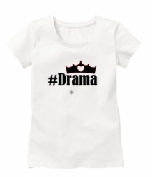 Strijkapplicatie monochrome Drama Queen op shirt